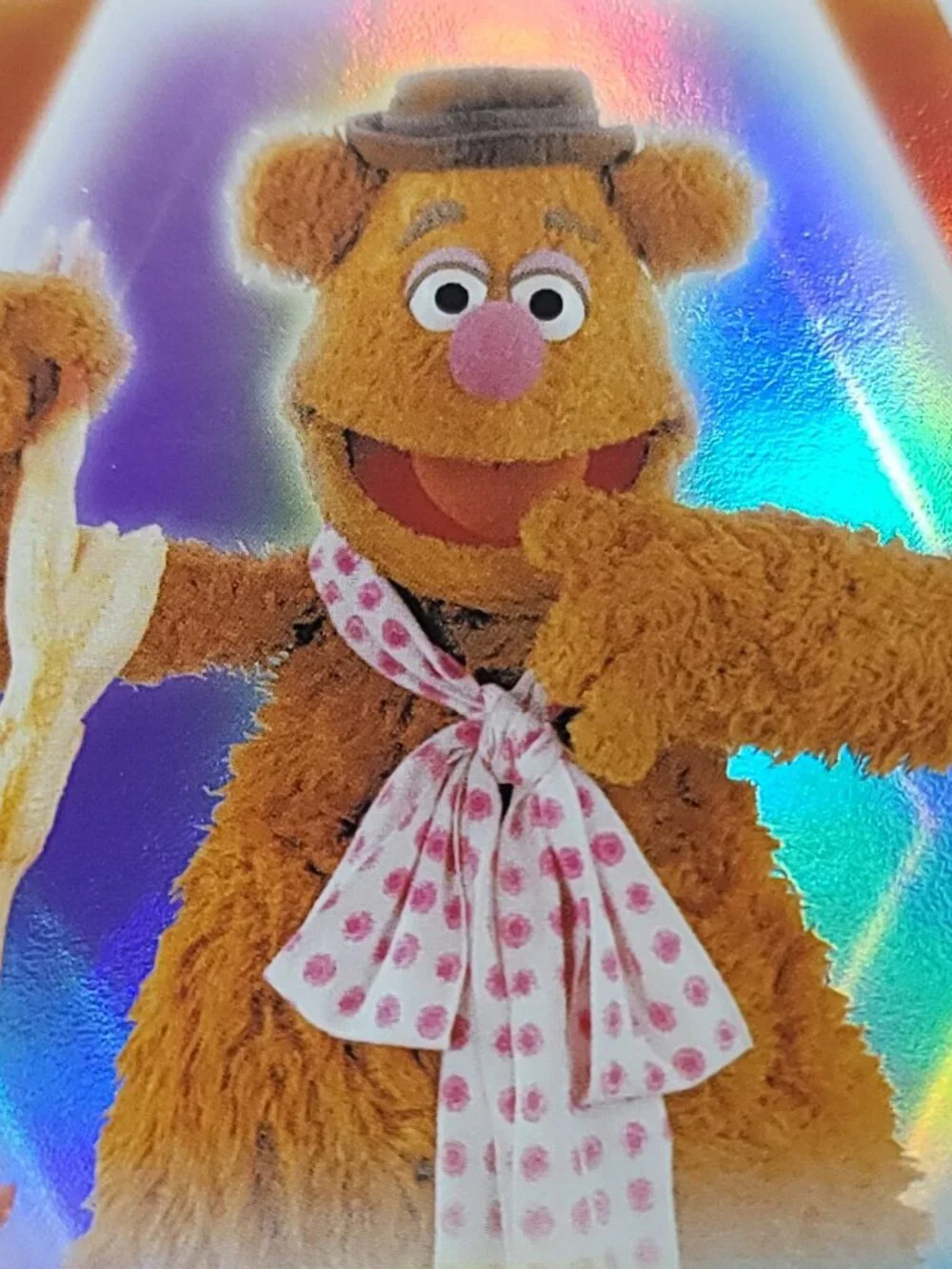 Fozzie Bear Topps 2026 Disney Neon Holo Parallel Refractor Limited 37/99 - Picture 2 of 5